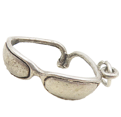 925 Sterling Silver  Vintage Petite Sun Glasses Motif Drop Pendant  PT6684