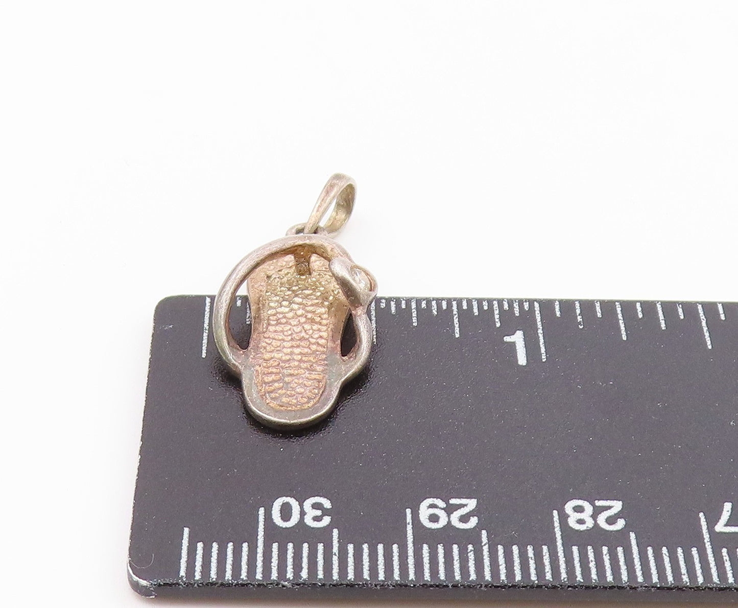 925 Sterling Silver  Vintage Single Cubic Zirconia Flip Flop Pendant  PT21166