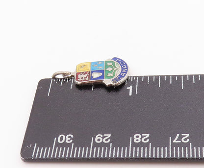 925 Sterling Silver Vintage Pendant Enameled Coat of Arms of Canada  PT24534