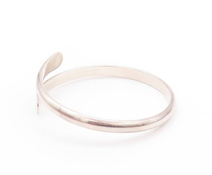 925 Sterling Silver Vintage Bracelet Minimalist Flat End Bypass Bangle  BT11204