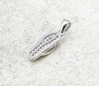 925 Sterling Silver  White Cubic Zirconia Flip Flop Drop Pendant  PT1157