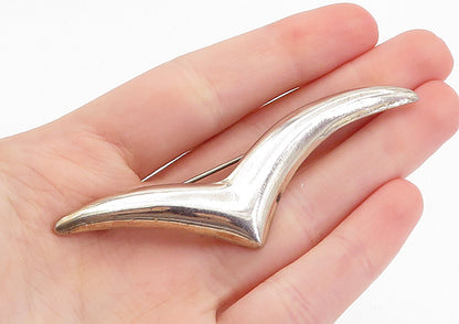 MEXICO 925 Sterling Silver  Vintage Modernist Flying Bird Brooch Pin  BP2456