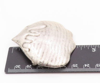 925 Sterling Silver Vintage Brooch Pin MEXICO Scalloped Clam Shell  BP12507
