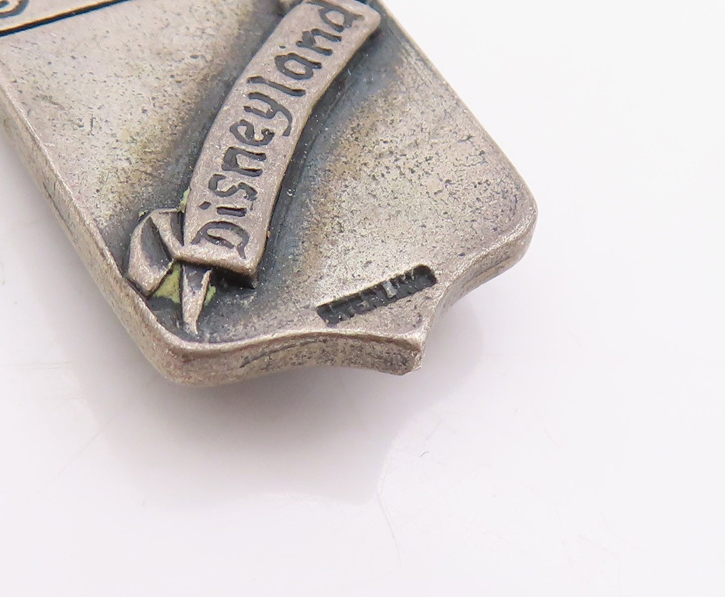925 Sterling Silver Vintage Pendant Dark Tone Carved Disney Land Charm  PT24927