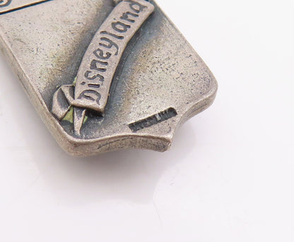 925 Sterling Silver Vintage Pendant Dark Tone Carved Disney Land Charm  PT24927