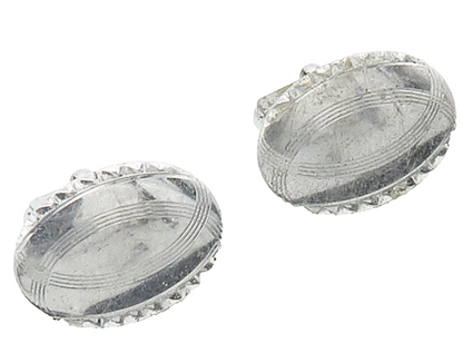 925 Sterling Silver  Vintage Shiny Oval Etched Detail Cufflinks  TR2168