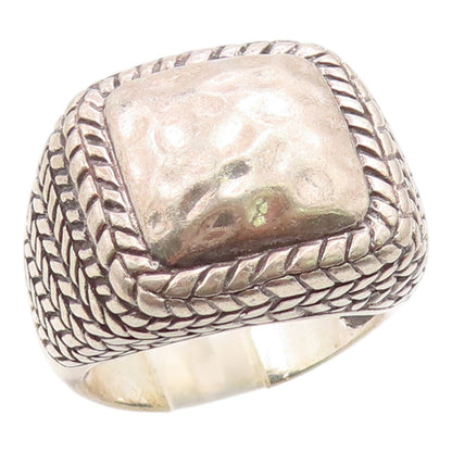 925 Sterling Silver Vintage Ring SILPADA Braided Square Dome Band  Sz 9  RG36101