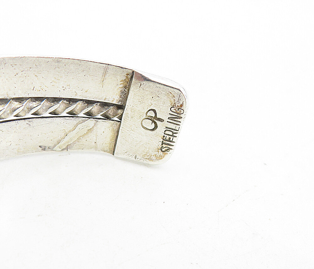 OP ZUNI 925 Sterling Silver  Vintage Shiny Open Twist Cuff Bracelet  BT3863