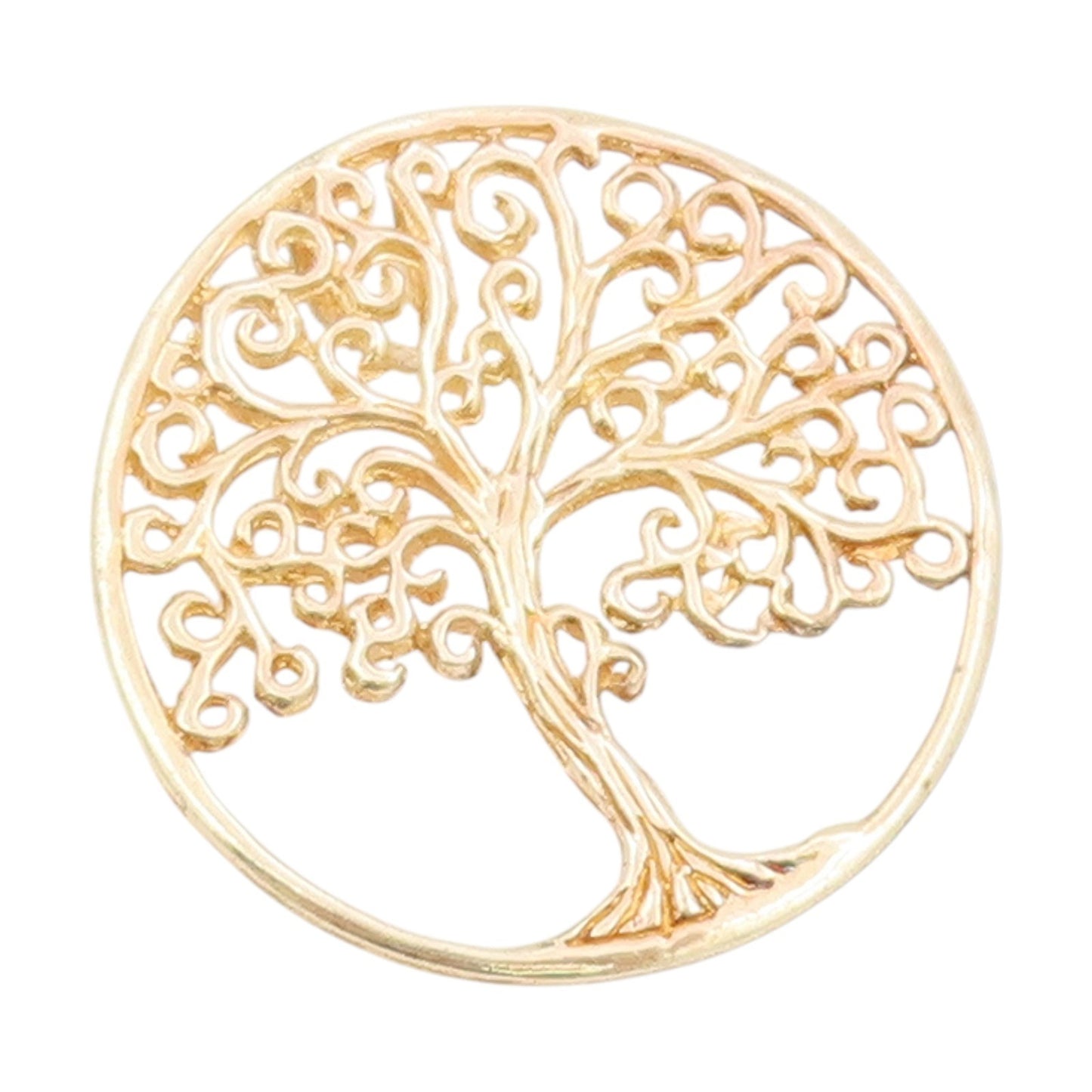 925 Sterling Silver Vintage Pendant Gold Plated Tree Of Life Medallion  PT25627