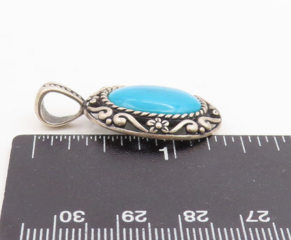 925 Sterling Silver Vintage Pendant CAROLYN POLLACK Turquoise Charm  PT26184