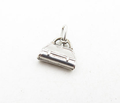 925 Sterling Silver  Vintage Petite Shiny Purse Handbag Motif Pendant  PT6895
