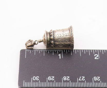 925 Sterling Silver  Vintage Shiny Etched Grandmother Love Pendant  PT17571