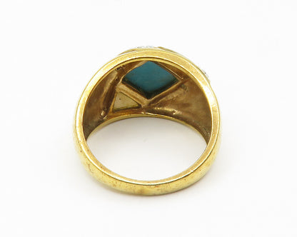 ROSS SIMON 925 Silver  Turquoise & Mother Of Pearl Band Ring Sz 7  RG14140