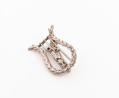 925 Sterling Silver  Vintage OSNY Floral Vine UShape Brooch Pin  BP8855