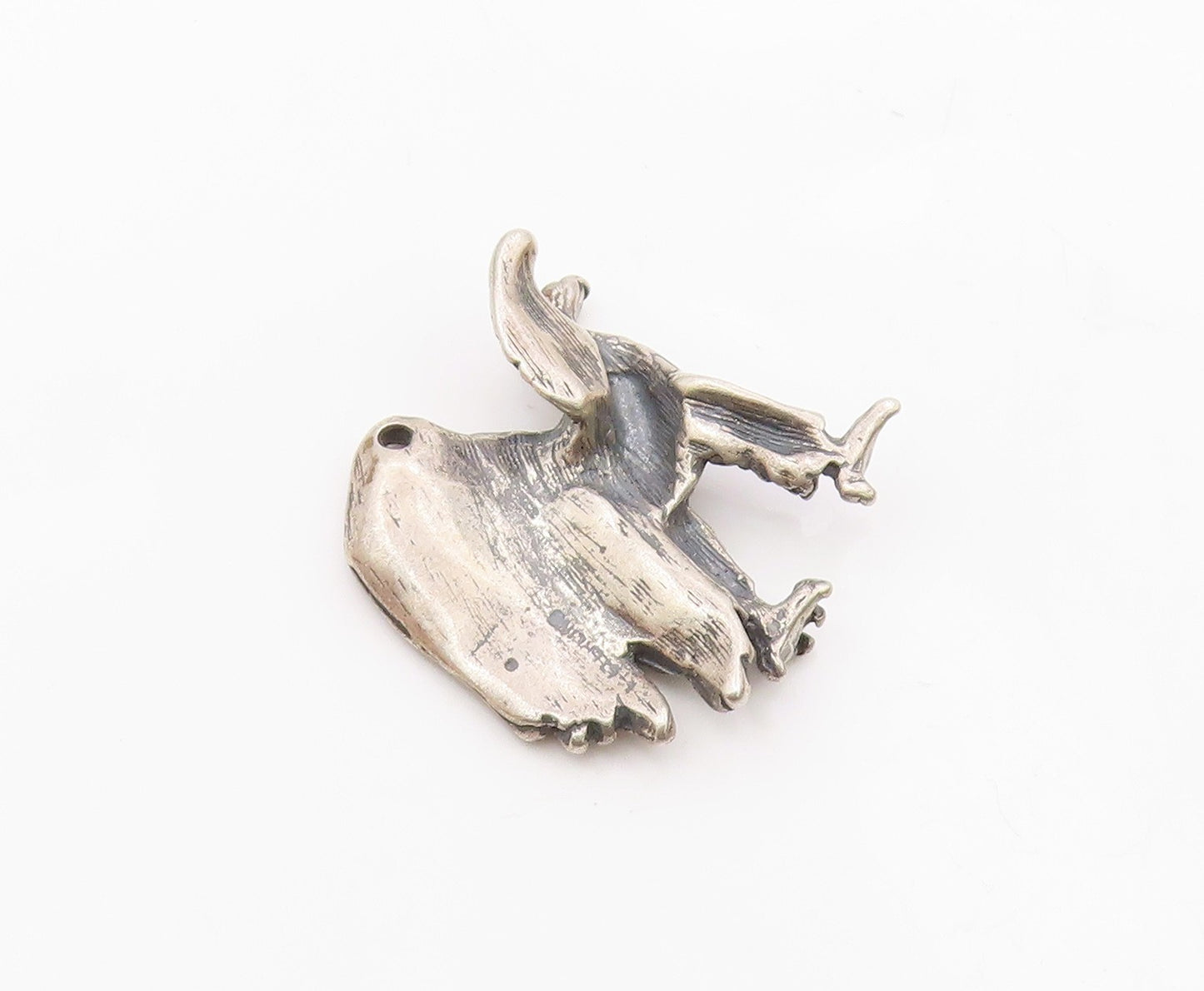 925 Sterling Silver   Vintage Sculpted Flying Eagle Bird Pendant  PT20598