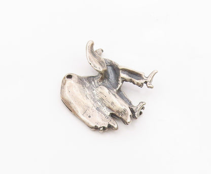 925 Sterling Silver   Vintage Sculpted Flying Eagle Bird Pendant  PT20598