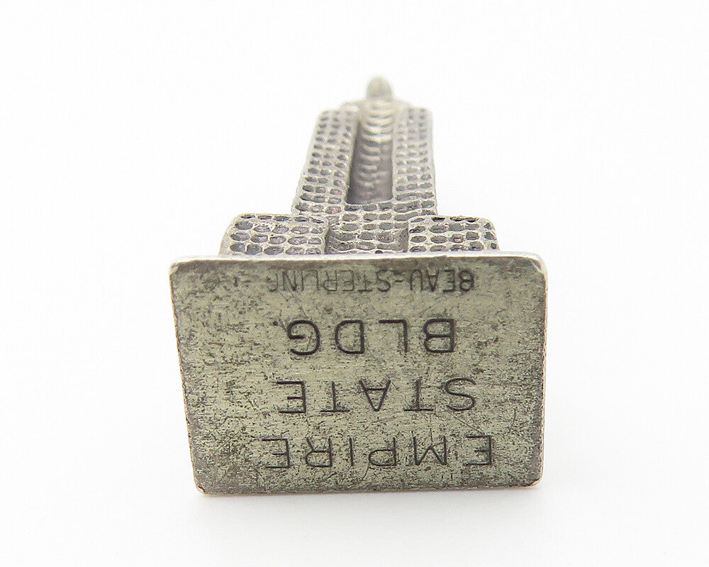 BEAU 925 Silver  Vintage Dark Tone Empire State Building Pendant  PT8663