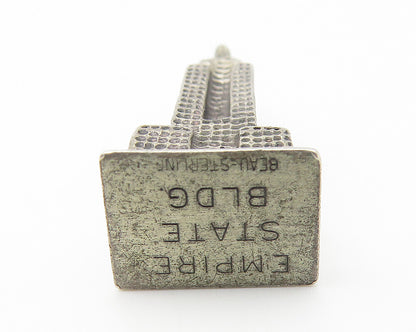 BEAU 925 Silver  Vintage Dark Tone Empire State Building Pendant  PT8663