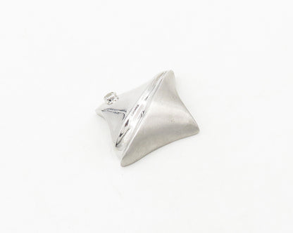 DOBBS 925 Sterling Silver  Vintage Topaz Accented Square Dome Pendant  PT15473