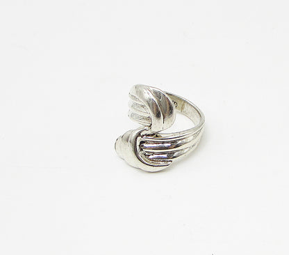 925 Sterling Silver  Vintage Art Deco Bypass Band Ring Sz 7  RG3339