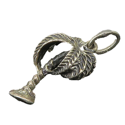 925 Sterling Silver  Vintage Petite Oxidized Palm Tree Motif Pendant  PT17151
