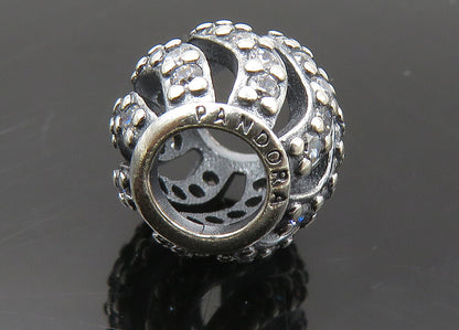 PANDORA 925 Sterling Silver  Vintage Cubic Zirconia Slide Pendant  PT16487