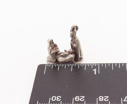925 Sterling Silver Vintage Pendant Solid 3D Religious Charm   PT23315