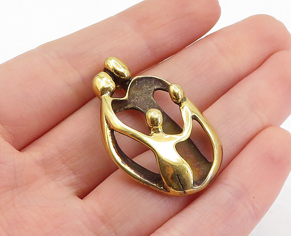 CAROLYN POLLACK RELIOS 925 Silver  Shiny Modernist Family Love Pendant  PT4189