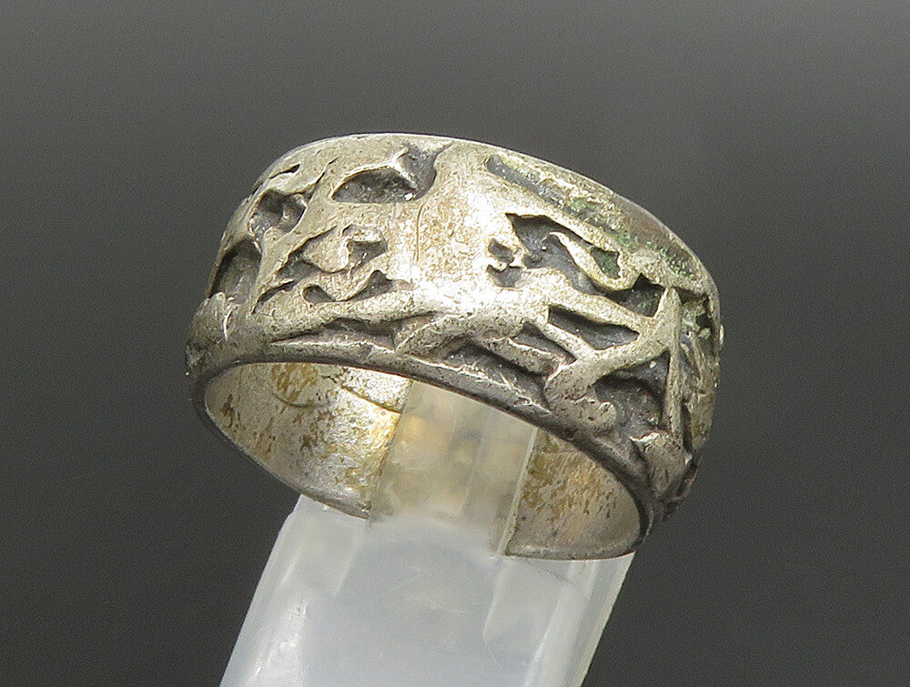 GUSTERMAN 925 Silver  Vintage Oxidized Modernist Band Ring Sz 10  RG24813