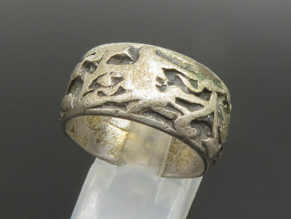 GUSTERMAN 925 Silver  Vintage Oxidized Modernist Band Ring Sz 10  RG24813