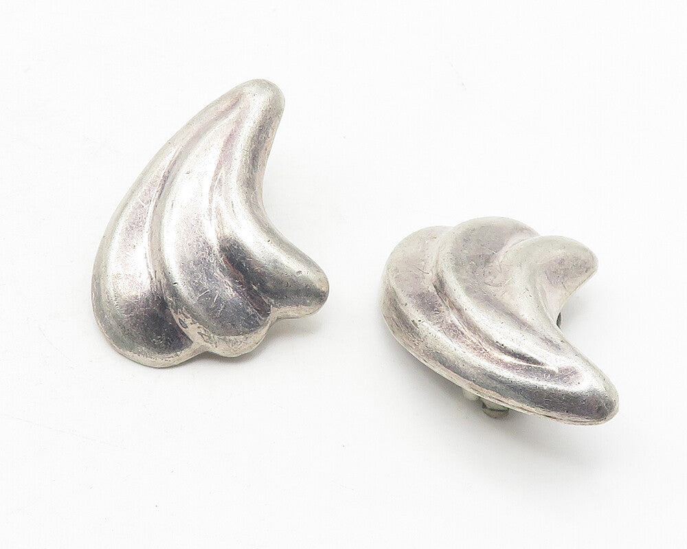 MEXICO 925 Sterling Silver  Vintage Hollow Swirl Non Pierce Earrings  EG6033