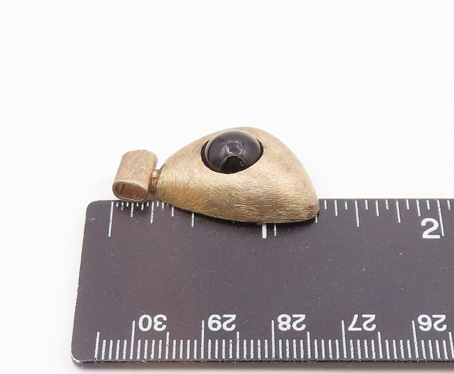 925 Silver  Vintage Triangular Scratch Finish Black Onyx Pendant  PT20431