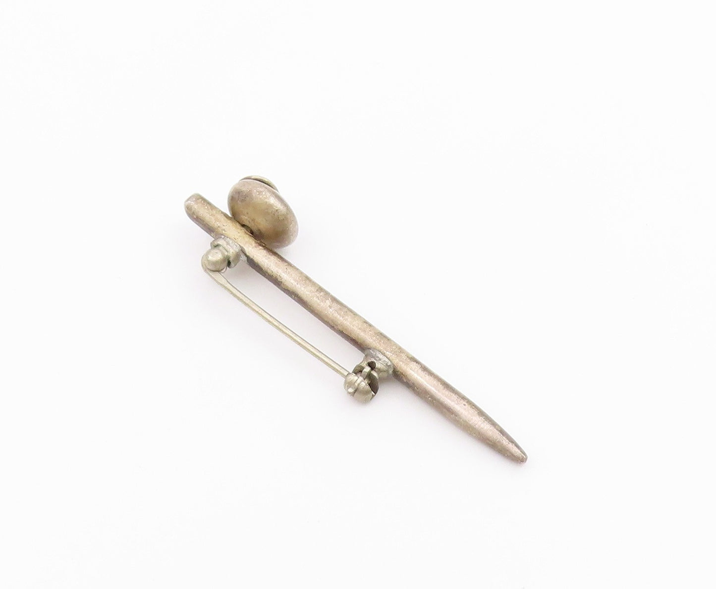 925 Sterling Silver  Vintage Spiral Detail Pointed Brooch Pin  BP8523