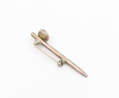 925 Sterling Silver  Vintage Spiral Detail Pointed Brooch Pin  BP8523
