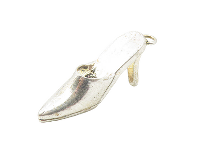 925 Sterling Silver  Vintage Petite High Heel Pointy Shoe Pendant  PT8749