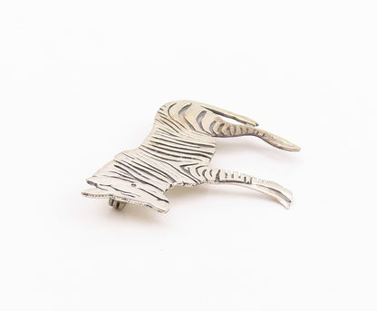 925 Sterling Silver Vintage Brooch GFMW Solid Etched Striped Zebra  BP11572