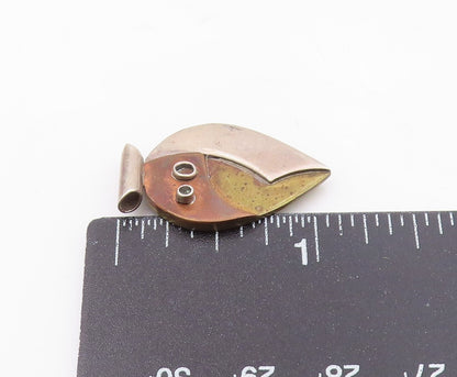 925 Sterling Silver  Vintage Three Tone Modernist Slide Pendant  PT17306