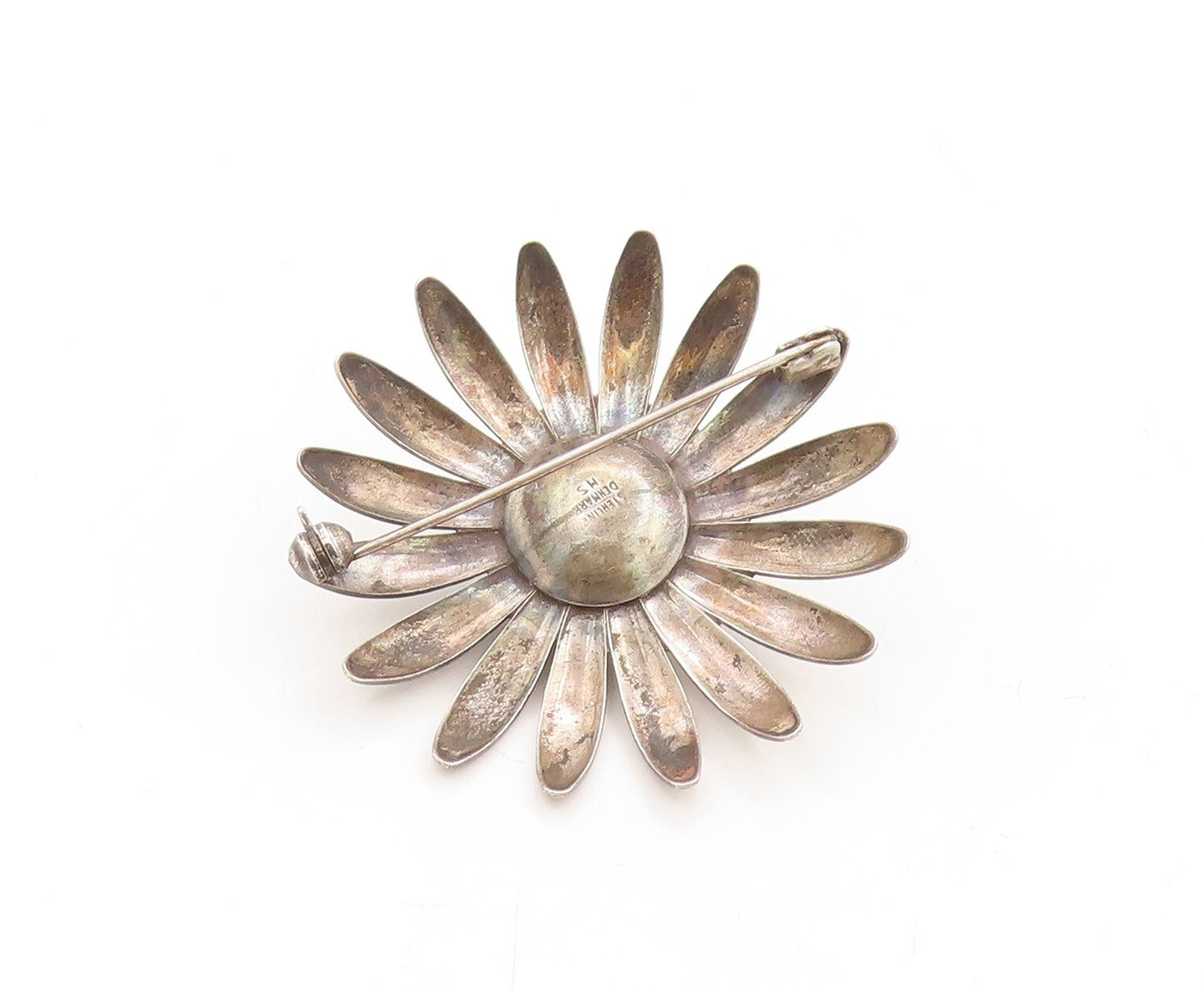 925 Sterling Silver Vintage Brooch Pin HERMANN SIERSBOL DENMARK Flower  BP11308