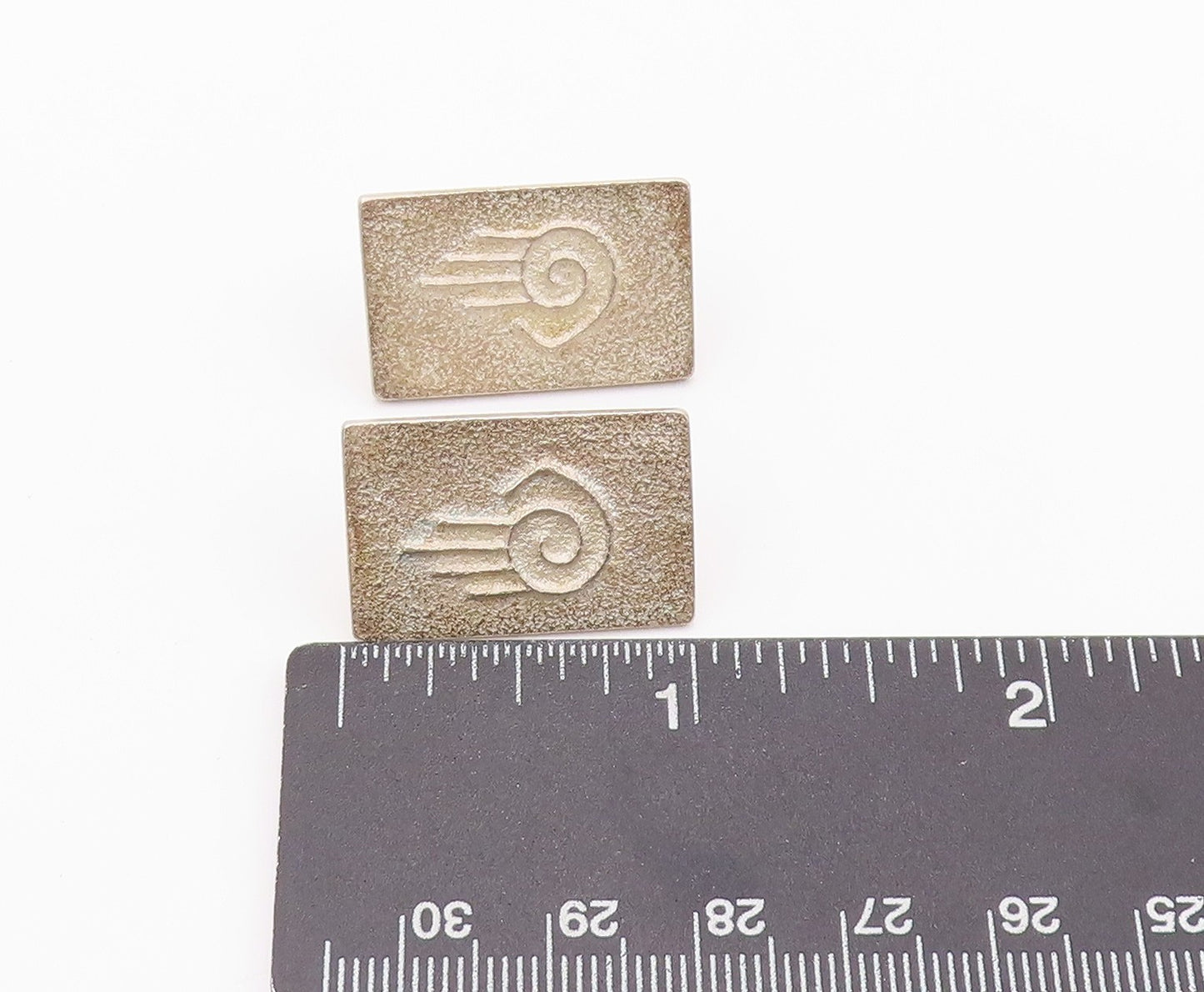 925 Sterling Silver Vintage Earrings Stylized Hands With Spiral Motif  EG13513
