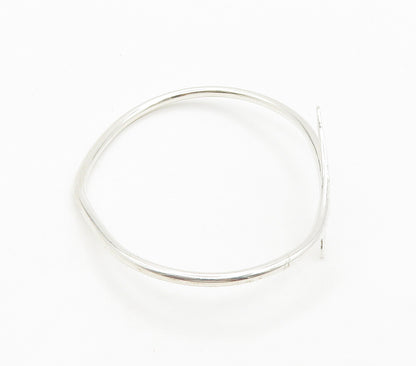 925 Sterling Silver  Shiny Hammered Flat Ends Bypass Cuff Bracelet  BT6161
