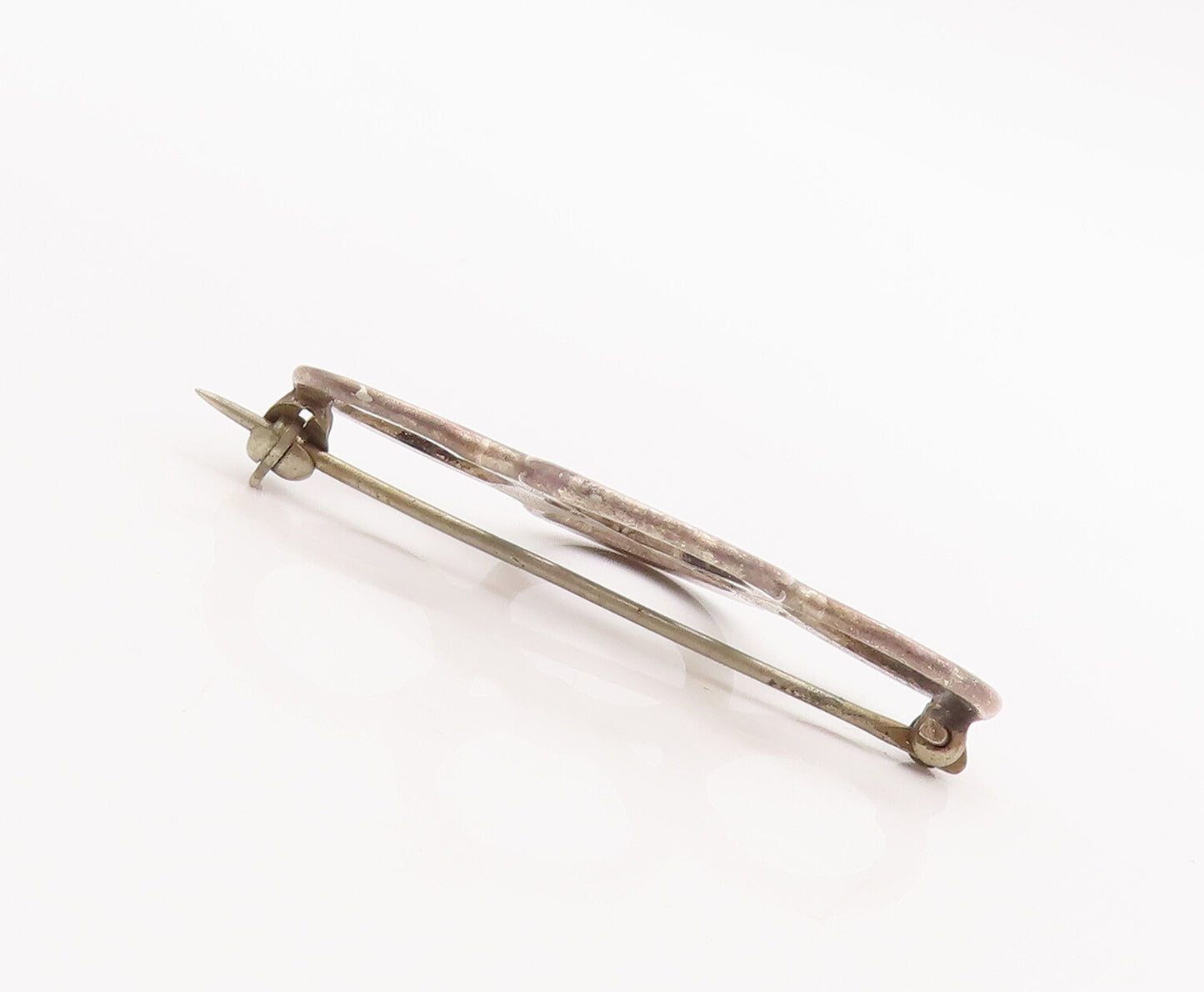 925 Sterling Silver Vintage Brooch Pin Minimalist Cutout Four Rings  BP11088
