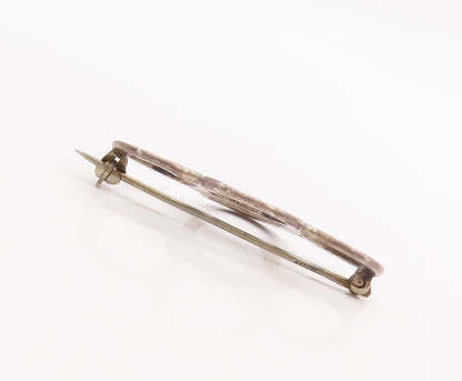 925 Sterling Silver Vintage Brooch Pin Minimalist Cutout Four Rings  BP11088