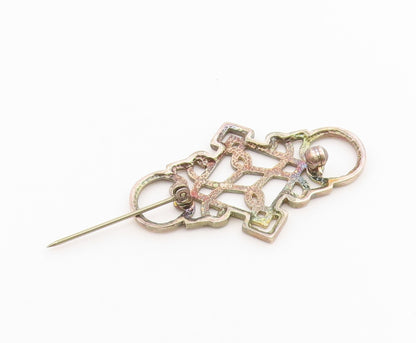 925 Sterling Silver Vintage Brooch Pin Classic Celtic Eternity Knotwork  BP12660