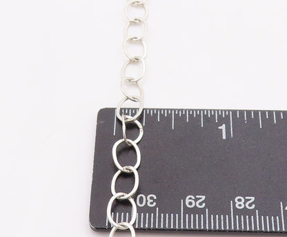 925 Sterling Silver Vintage Necklace Minimalist Very Long Linked Loops  NE4399