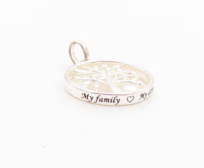 925 Sterling Silver Vintage Pendant Modernist Cutout Tree Of Life Charm  PT24627