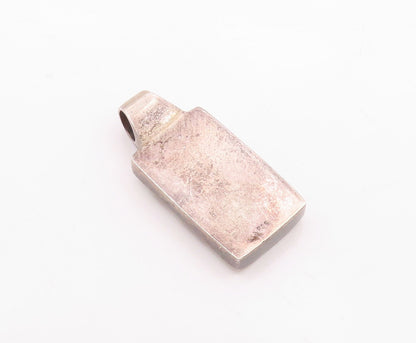 925 Sterling Silver Vintage Rectangle Shell Cunos Brown Stains Pendant PT21171