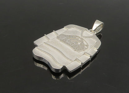 925 Sterling Silver  Vintage Shiny Saginaw Ice Hockey Jersey Pendant  PT18733