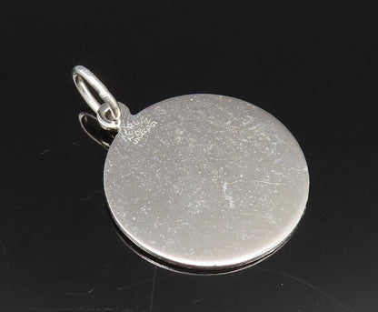 925 Sterling Silver  Vintage Sweet 16 Brushed Finish Medal Pendant  PT20922