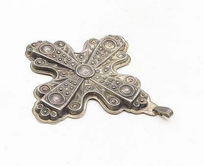 REED & BARTON 925 Silver  Vintage Dark Tone Christmas Cross Pendant  PT7174