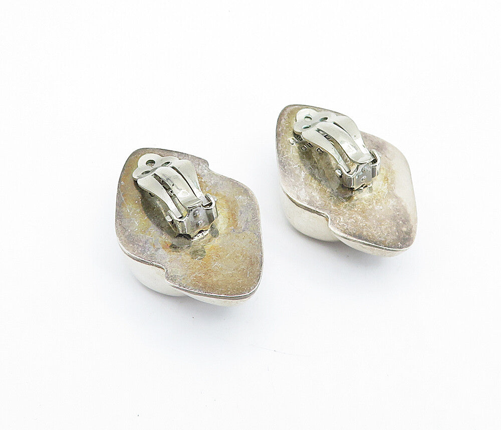 DULCE MEXICO 925 Sterling Silver  Vintage Modernist Non Pierce Earrings EG2229